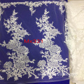 White Flower Embroidered Lace Fabric